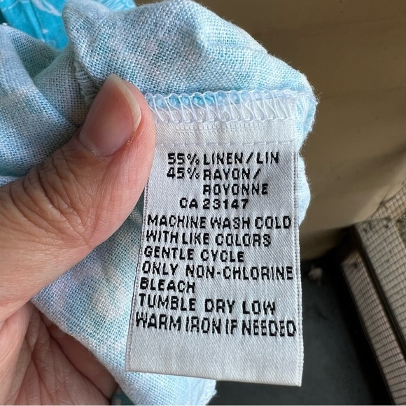 Vintage Talbots Linen Floral Shift Dress - Size 6 - Summer Modest Casual Beach - Picture 4 of 5